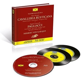 CD Deutsche Grammophon (DG) Cavalleria Rusticana / Pagliacci ( Karajan, Bergonzi, Cossotto, Carlyle ) CD + BluRay Audio