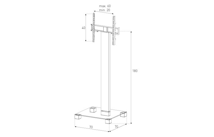  Stand TV mobil pentru podea Sonorous - PR 2550  
