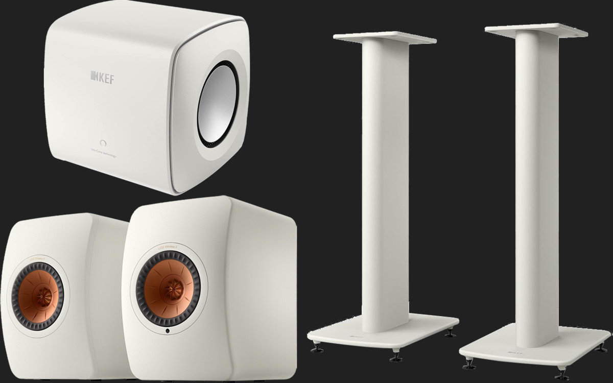 Pachet PROMO KEF LS50 Wireless II + KEF KC62 + KEF S2 Stand