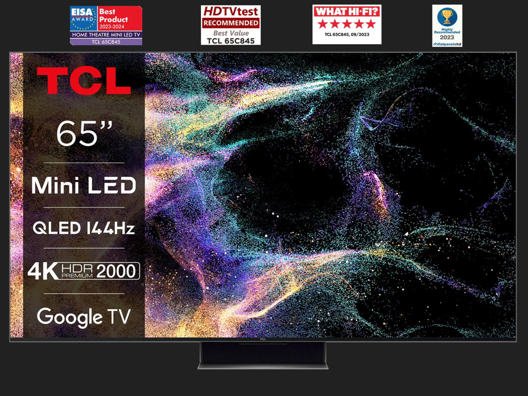 TV TCL MiniLed 55C845, 139 cm, Smart Google TV, 4K Ultra HD, 100hz
