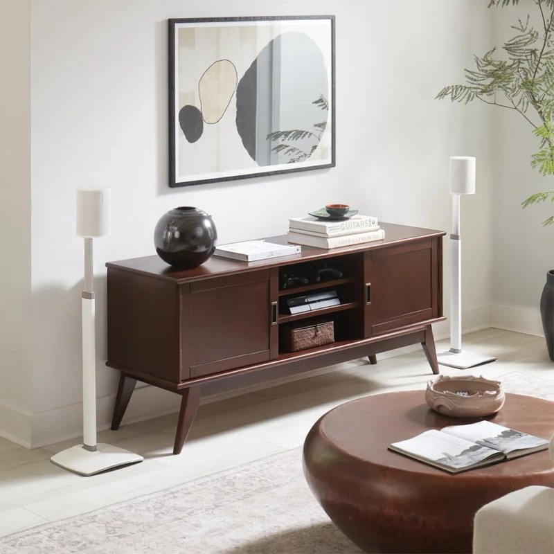  Stative de podea SANUS WSSE1A2-W2 pentru Sonos Era 100 si Era 100 SL, reglabile pe inaltime, set 2 bucati, alb