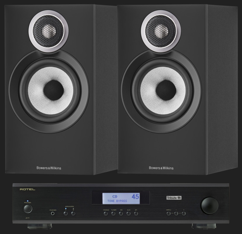 Pachet PROMO Bowers & Wilkins 607 S3 + Rotel A-11 Tribute