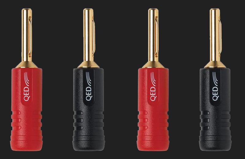 QED Banane ScrewLoc ABS 4mm Plug 5RED 5BLK