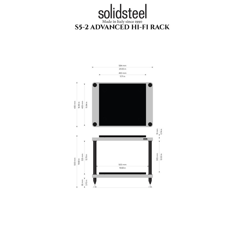 Solidsteel S5 Series Advanced Hi-Fi Audio Rack Silver/Black