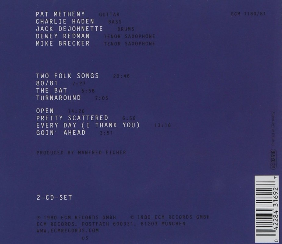 VINIL ECM Pat Metheny: 80/81