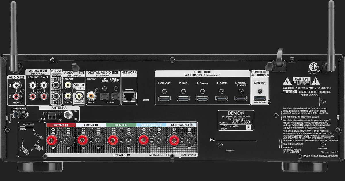 Receiver Denon AVR-S650H