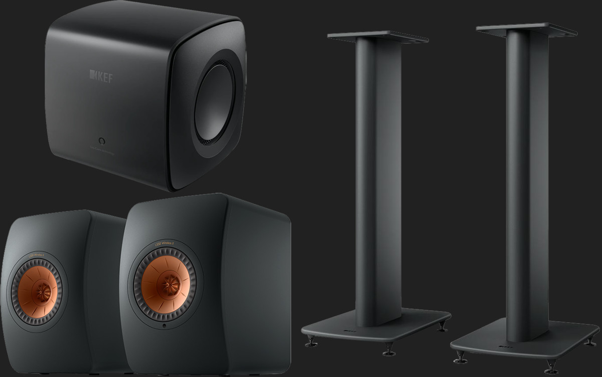 Pachet PROMO KEF LS50 Wireless II + KEF KC62 + KEF S2 Stand