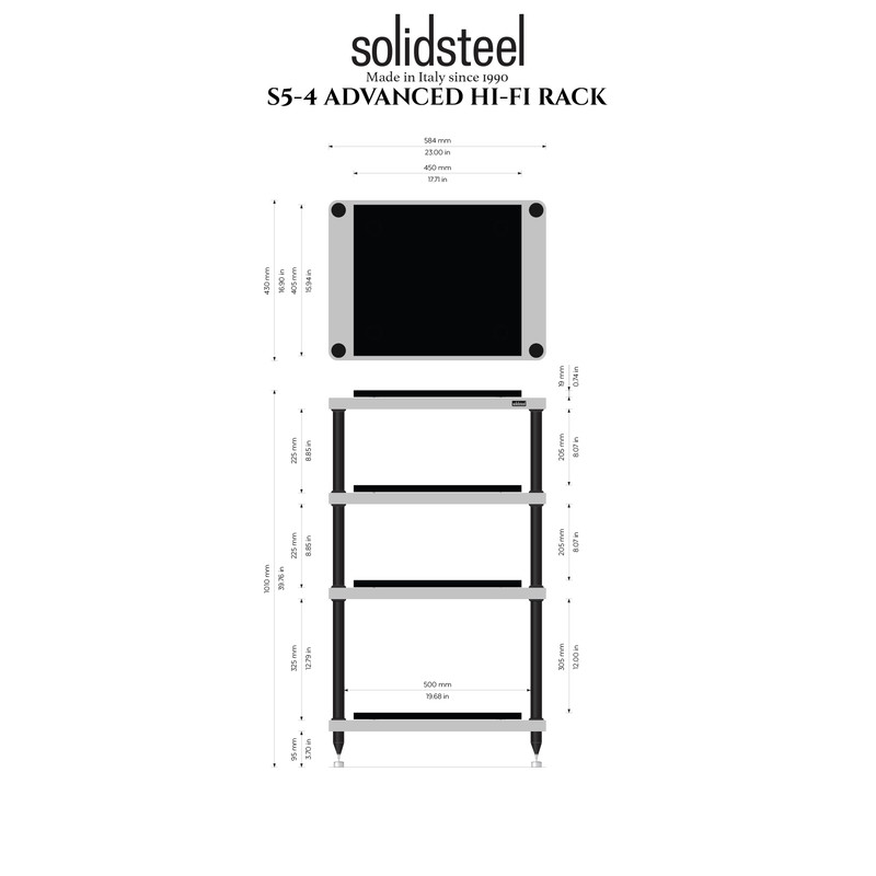 Solidsteel S5 Series Advanced Hi-Fi Audio Rack Silver/Black
