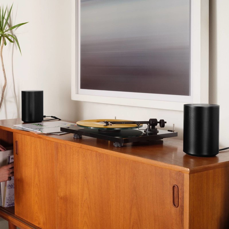  Pachet Pickup Pro-Ject T1 EVO Phono (OM10) + 2 x Sonos Era 100 + Adaptor Sonos Line-In USB-C Negru