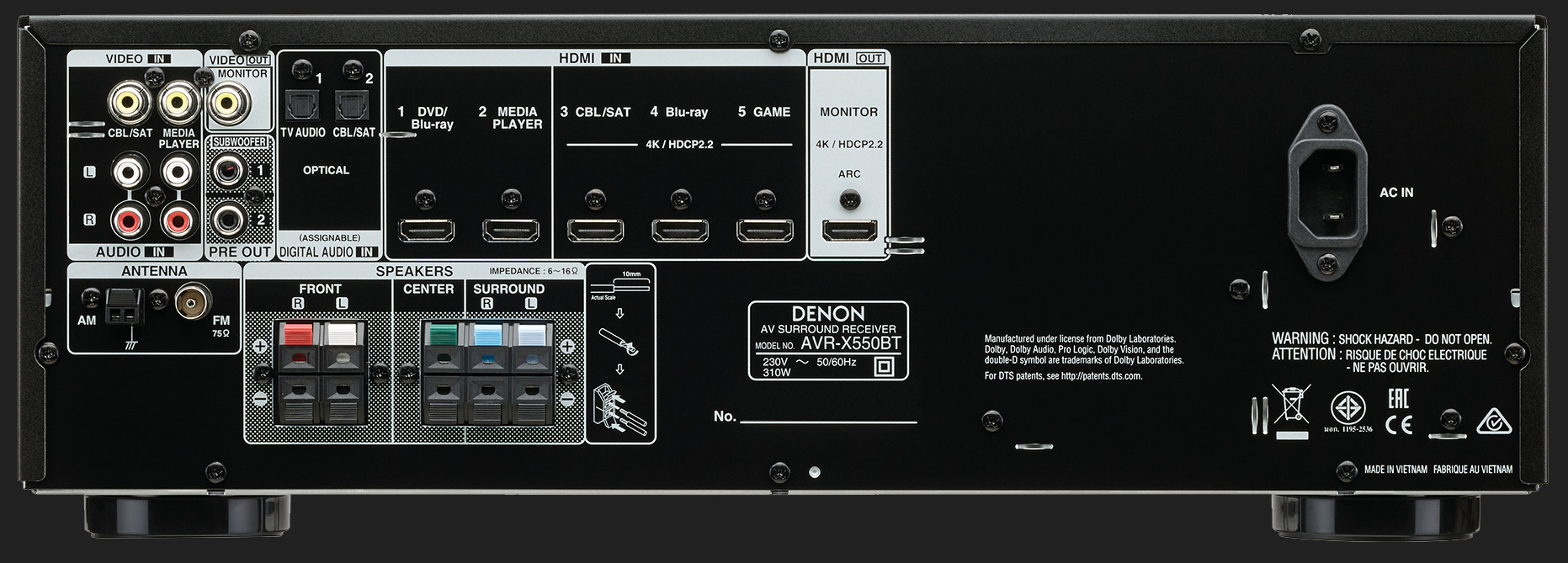AV Receiver Denon AVR-X550BT la AVstore.ro