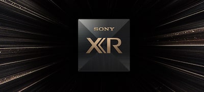 Cipul Cognitive Processor XR pe un fundal negru și auriu în formă de stea cu cuvintele XR Picture și XR Sound evidențiate