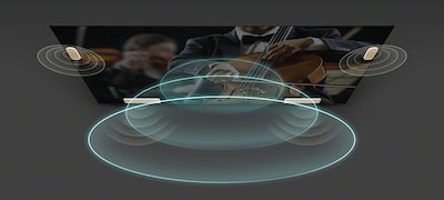Imagine cu unde de sunet provenite de la televizor cu Acoustic Multi-Audio™
