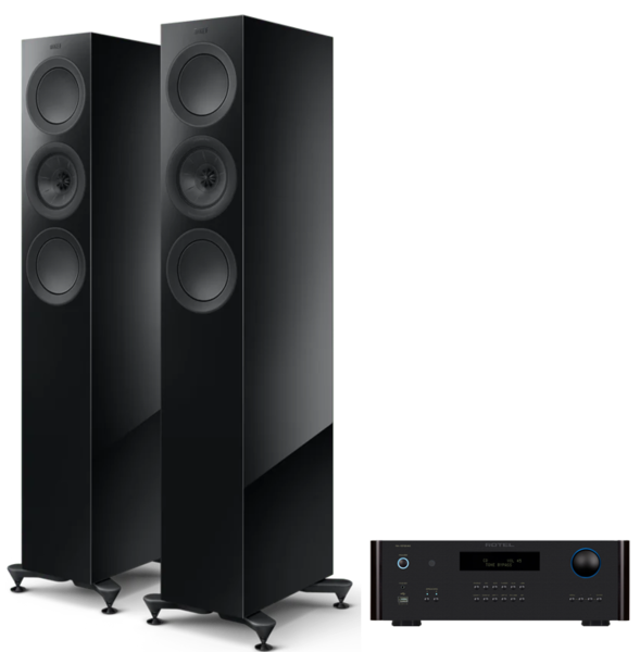 Pachete PROMO STEREO  KEF, Pachet PROMO KEF R5 Meta + Rotel RA-1572 MK II, avstore.ro