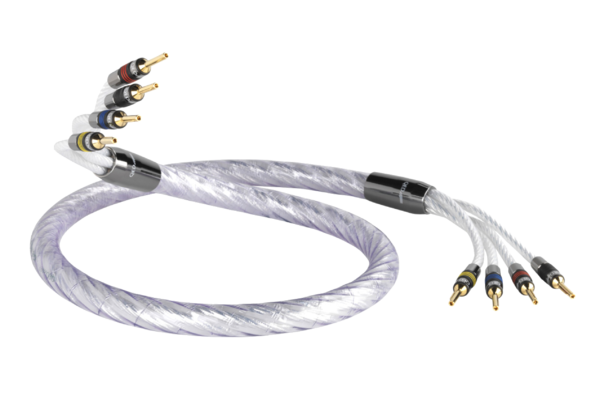 Cabluri audio, Cablu QED Genesis Silver Spiral Bi-Amp Airloc Banana, avstore.ro