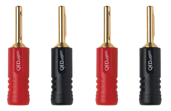 Promotii Accesorii , QED Banane ScrewLoc ABS 4mm Plug 2RED 2BLK, avstore.ro