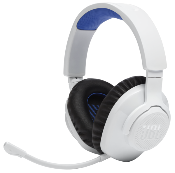 Casti  Contact cu urechea: Over Ear (circum-aurale), Conectare sursa: Wireless, Casti PC/Gaming JBL Quantum 360P Alb/Albastru, avstore.ro