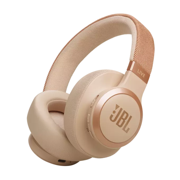 Casti Audio - Fashion & Streetwear  JBL, cu Active Noise cancelling, Contact cu urechea: Over Ear (circum-aurale), Casti JBL Live 770NC Sand Resigilat, avstore.ro