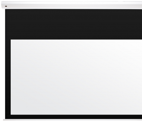 Ecrane de proiectie la AVstore.ro, Ecran proiectie Kauber Electrical White Label, 16:9, panza Matt White Plus, cu extended black drop, avstore.ro