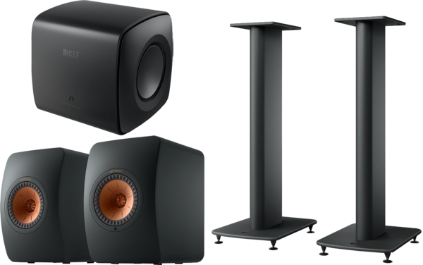 Pachete PROMO STEREO, Pachet PROMO KEF LS50 Wireless II + KEF KC62 + KEF S2 Stand, avstore.ro