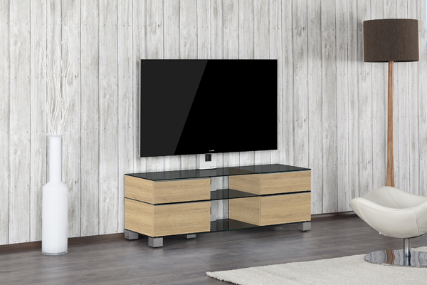 Standuri TV  Latime stand TV: peste 120cm, Greutate suportata: intre 40 si 60 kg, Sonorous MD 8240-B-INX-LOAK, avstore.ro