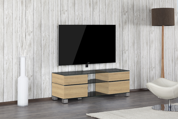 Standuri TV  Sonorous, Latime stand TV: peste 120cm, Greutate suportata: intre 40 si 60 kg, Sonorous MD 8240-B-INX-LOAK, avstore.ro