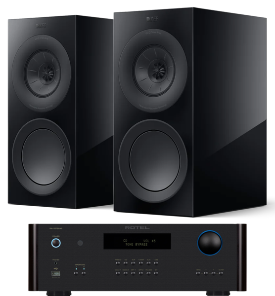 Pachete PROMO STEREO  KEF, Pachet PROMO KEF R3 Meta + Rotel RA-1572 MK II, avstore.ro