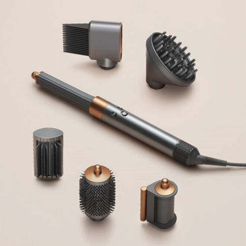 Uscator Dyson Multistyler Airwrap Diffuse Complete Long, cu accesorii pentru par cret (Nichel/Cupru)