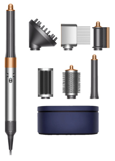 Uscator Dyson Multistyler Airwrap Diffuse Complete Long, cu accesorii pentru par cret (Nichel/Cupru)