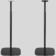 Mountson Premium Adjustable Floor Stand for Sonos Era 100 & 300 (set 2 bucati) Negru