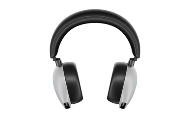Picture of a white Dell Alienware Gaming Headset.
