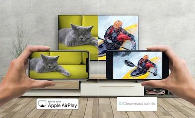 Imagine care arată conținutul proiectat de pe smartphone pe televizor