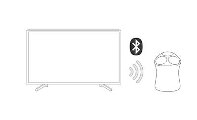 Boxa SRS-RA5000 conectată în sistem wireless cu un televizor Sony Bravia