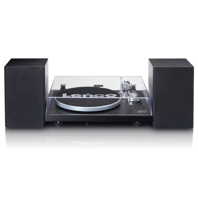 Lenco LS-500BK - Record player with Built-in amplifier and Bluetooth plus 2 external speakers - Black